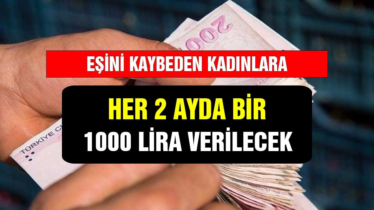 Eşini kaybeden kadınlara her 2 ayda bir 1000 TL verilecek