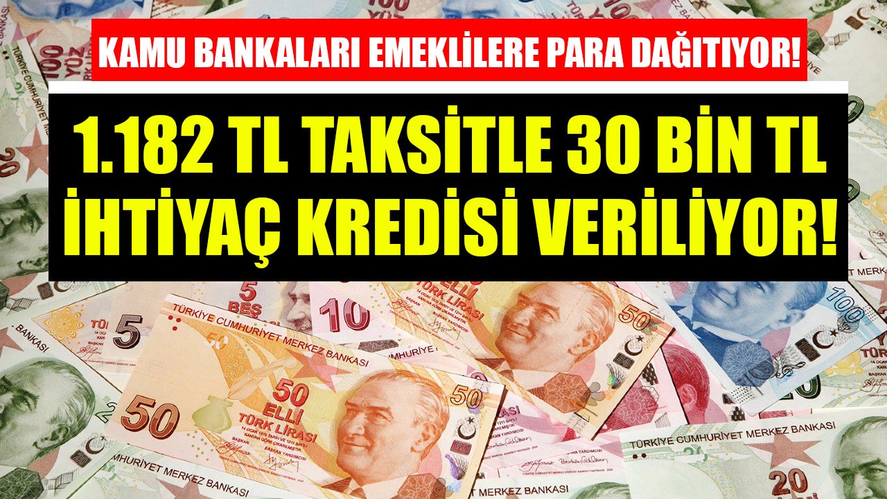 1.182 TL Taksitle 30 Bin TL İhtiyaç Kredisi! Ziraat Bankası Ve Halkbank Emeklilere Ucuz Maliyetli Para Dağıtıyor!