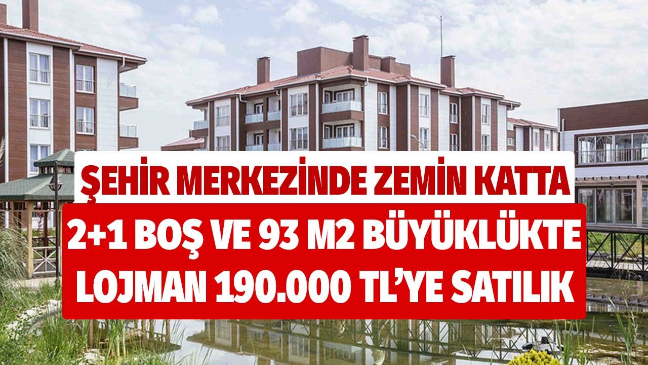 Şehir merkezinde zemin katta 2+1 boş 93 m2 lojman 190.000 liraya satılacak