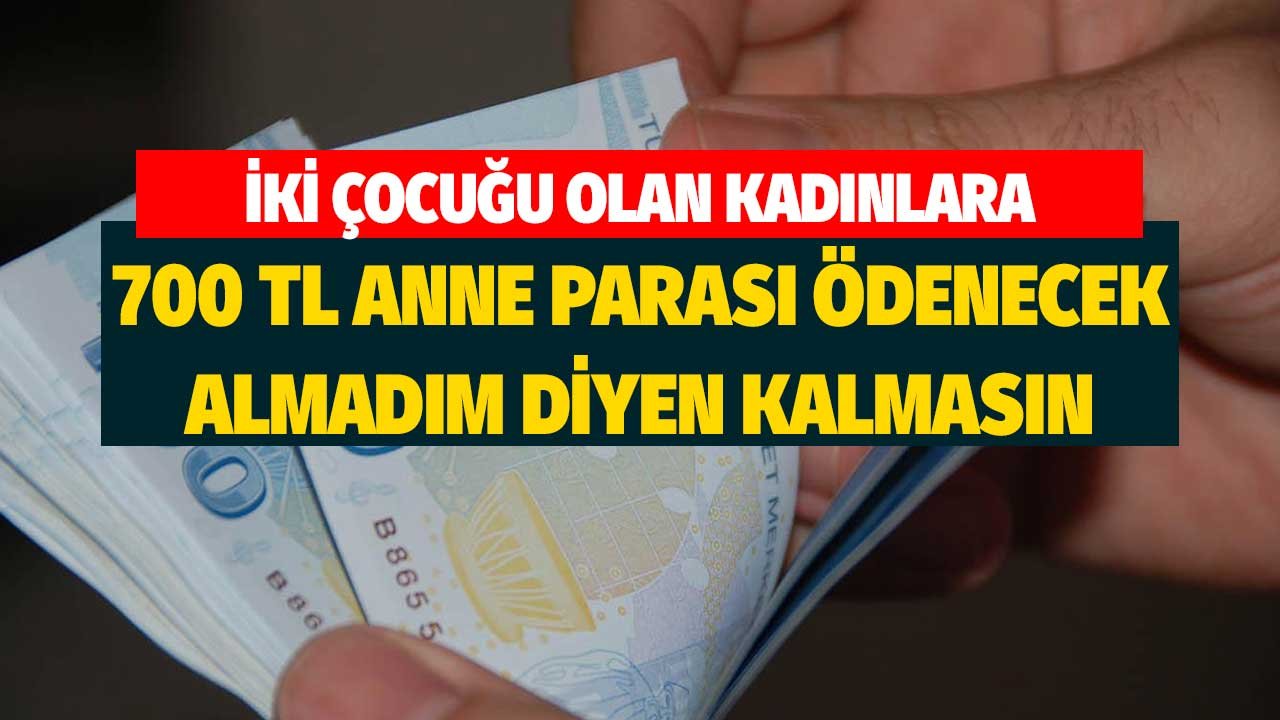 İki çocuğu olan kadınlara 700 TL'lik anne parası! Almadım diyen kalmasın