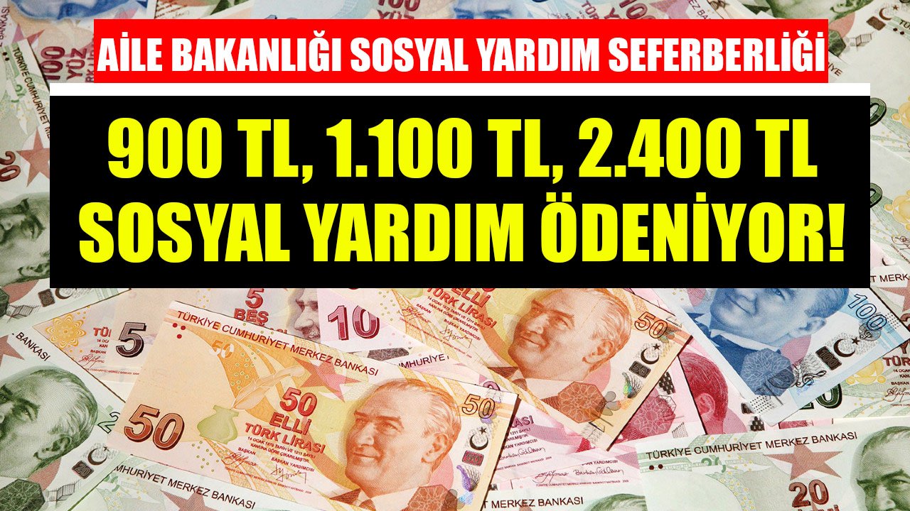 Aile Bakanlığı Sosyal Yardım Seferberliği Başladı! Bu Şartları Karşılayanlara Aylık 900 TL, 1.100 TL, 2.400 TL Ödeniyor!