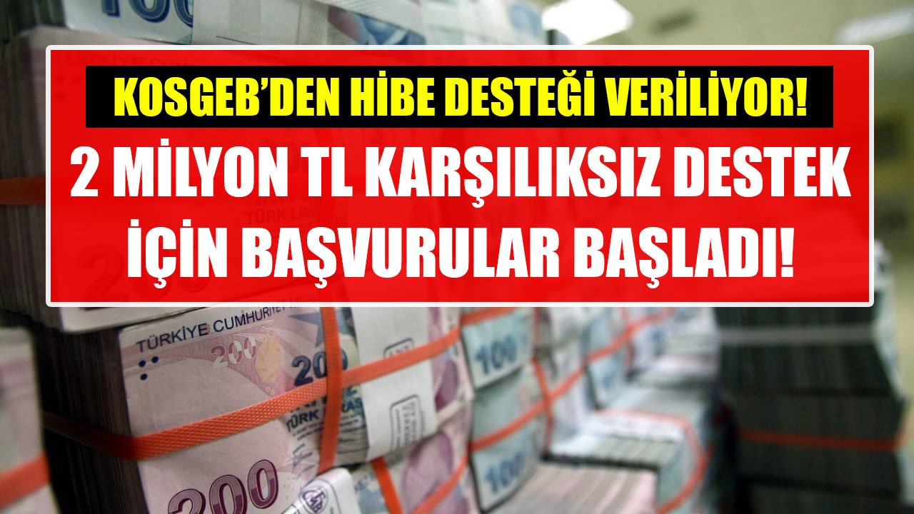 KOSGEB'den Hibe Desteği! 2 Milyon TL Karşılıksız Destek İçin Başvurular Başladı!