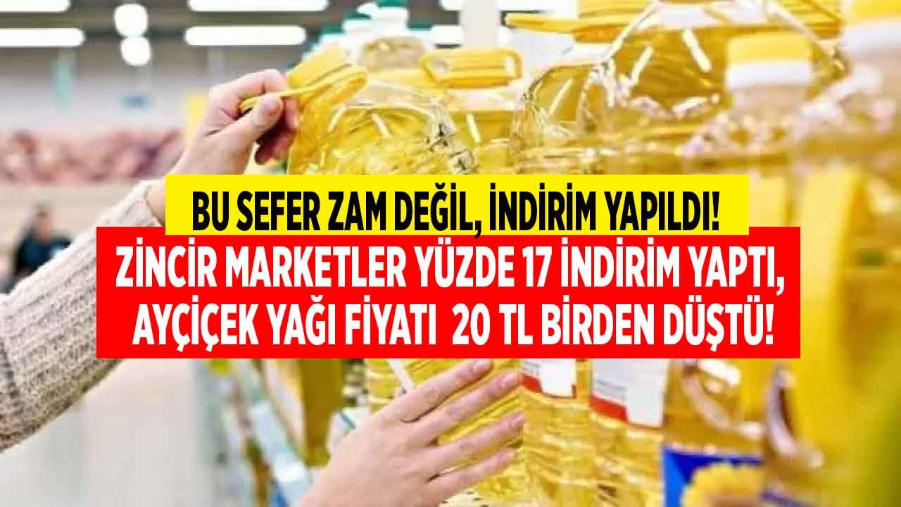 Yağ Fiyatları Yüzde 17 İndirim İle 20 TL Birden Düştü! Migros, A101, Bim, Şok, Carrefour Ayçiçek Yağı Fiyatı Listesi