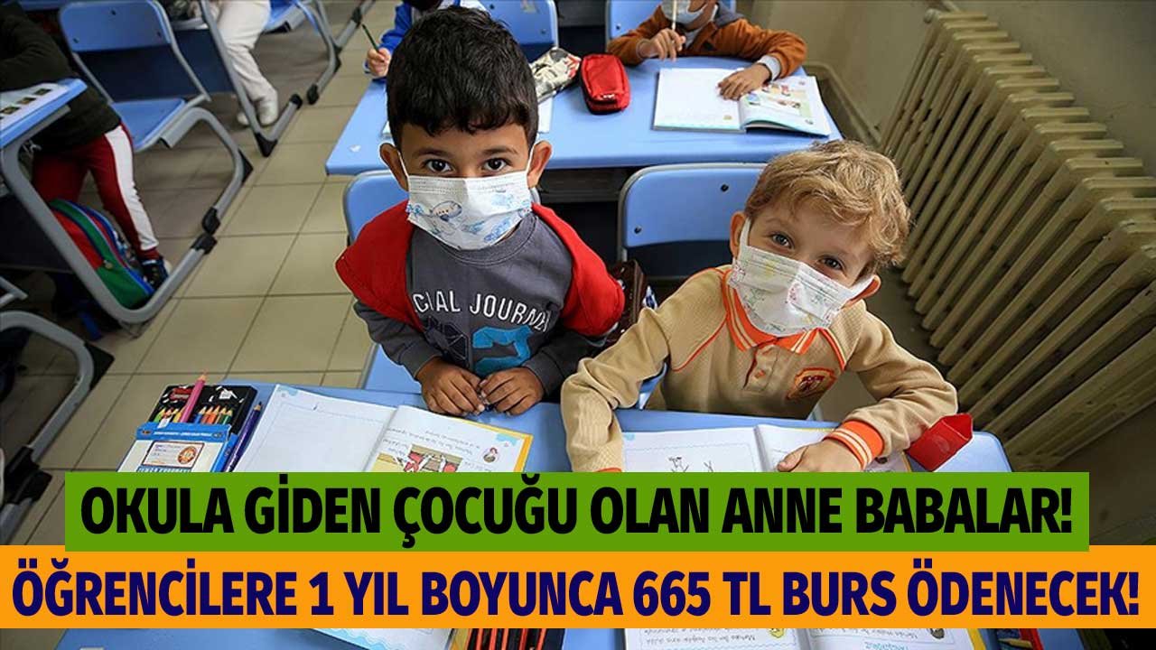 Okula giden çocuğu olanlar! Devlet öğrencilere 1 yıl boyunca geri ödemesiz 665 lira burs veriyor! Başvuru yeterli