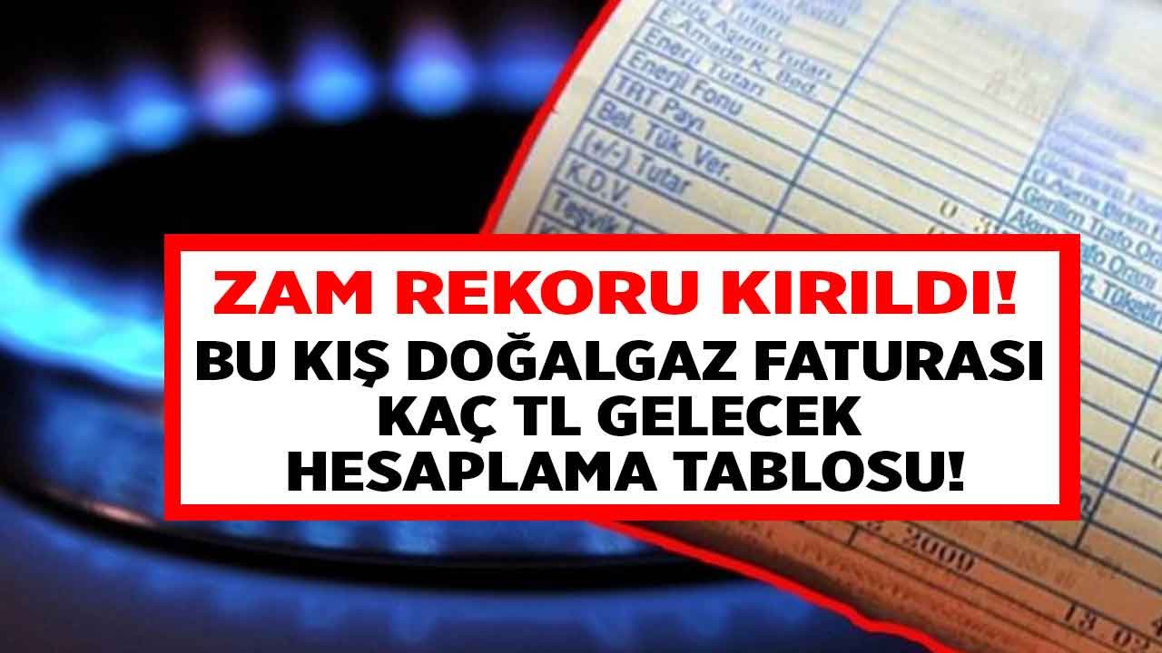 Fatura Zam Rekoru Kırdı! Tek Tıkla Bu Kış Doğalgaz Faturası Kaç TL Gelecek Hesaplama Tablosu