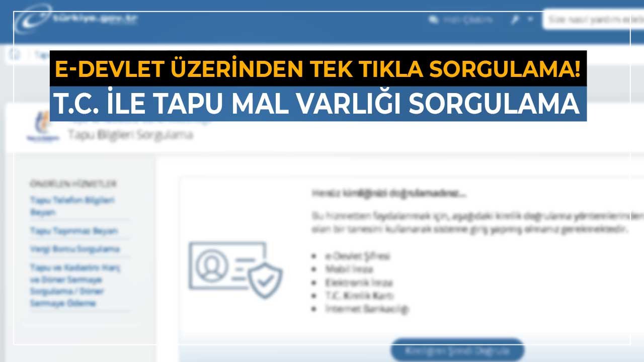 e-Devlet üzerinden hemen öğrenin! T.C. ile tapu, mal varlığı sorgulama şifresiz yapılabiliyor mu?