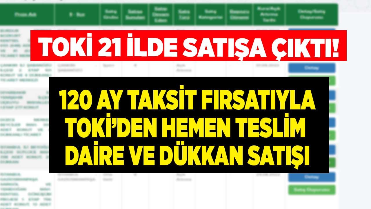 TOKİ açık artırma ile hemen teslim konut ve işyeri satışı yapıyor! TOKİ'den 21 ilde 120 ay taksitle yatırımlık dükkan ve ev sahibi olma fırsatı