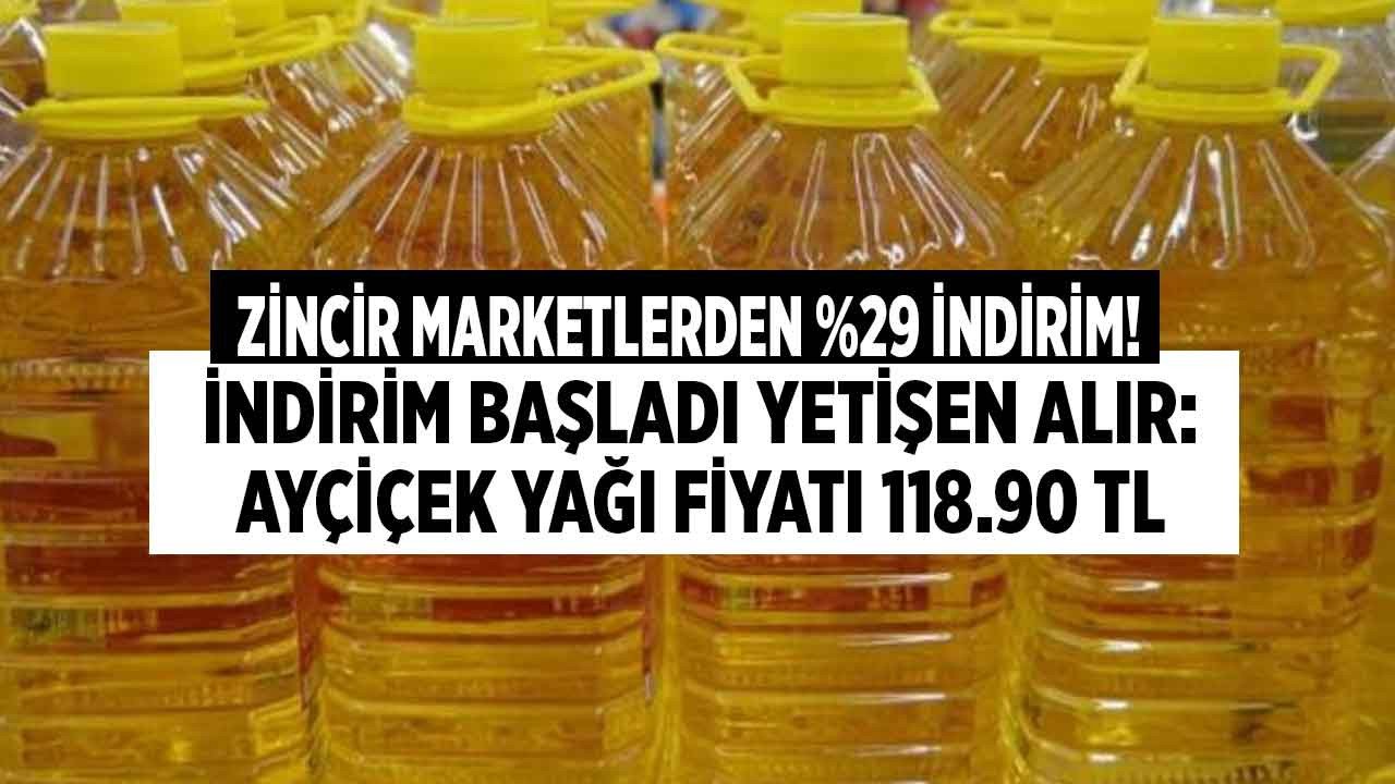 Zincir marketlerde indirim rüzgarı! A101, ŞOK, Migros, Carrefour 3 - 4 - 5 LT Ayçiçek yağı fiyatı indirimleri: 118.90 TL ile yetişen alır