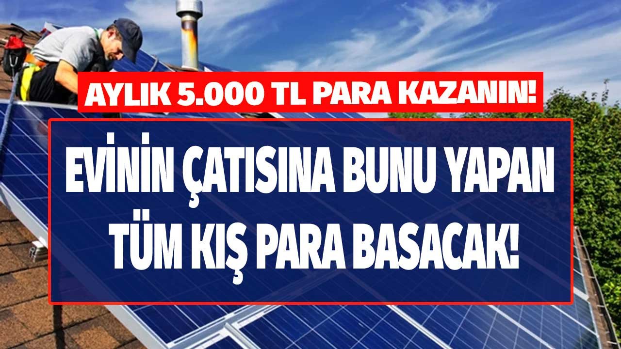 Kış gelmeden bunu yapın, hem elektriği bedava kullanın hem aylık 5.000 TL kazanın! Evinin çatısına güneş paneli kuranlar para basacak