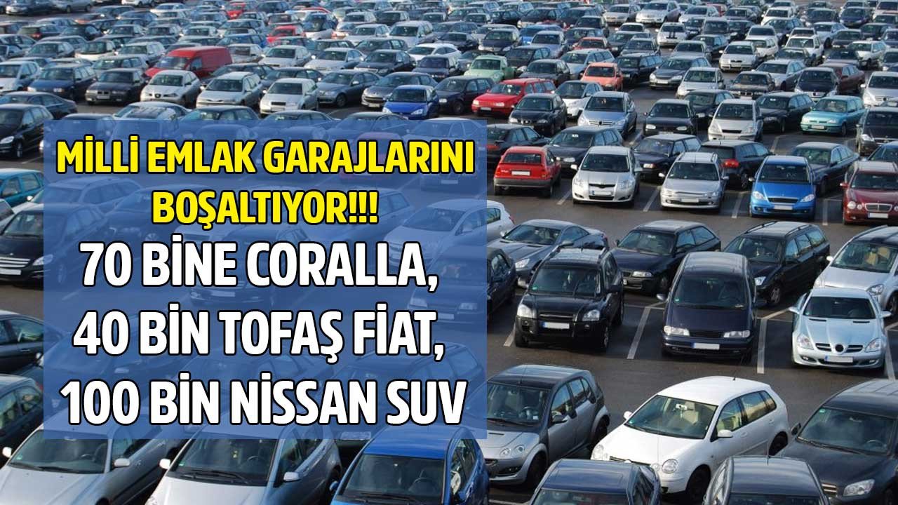 Milli Emlak araç satış ilanları Eylül 2022! 2016 model Toyota Corolla 70.000, Tofaş Fiat 40.000, Nissan Terrano SUV 100.000 TL