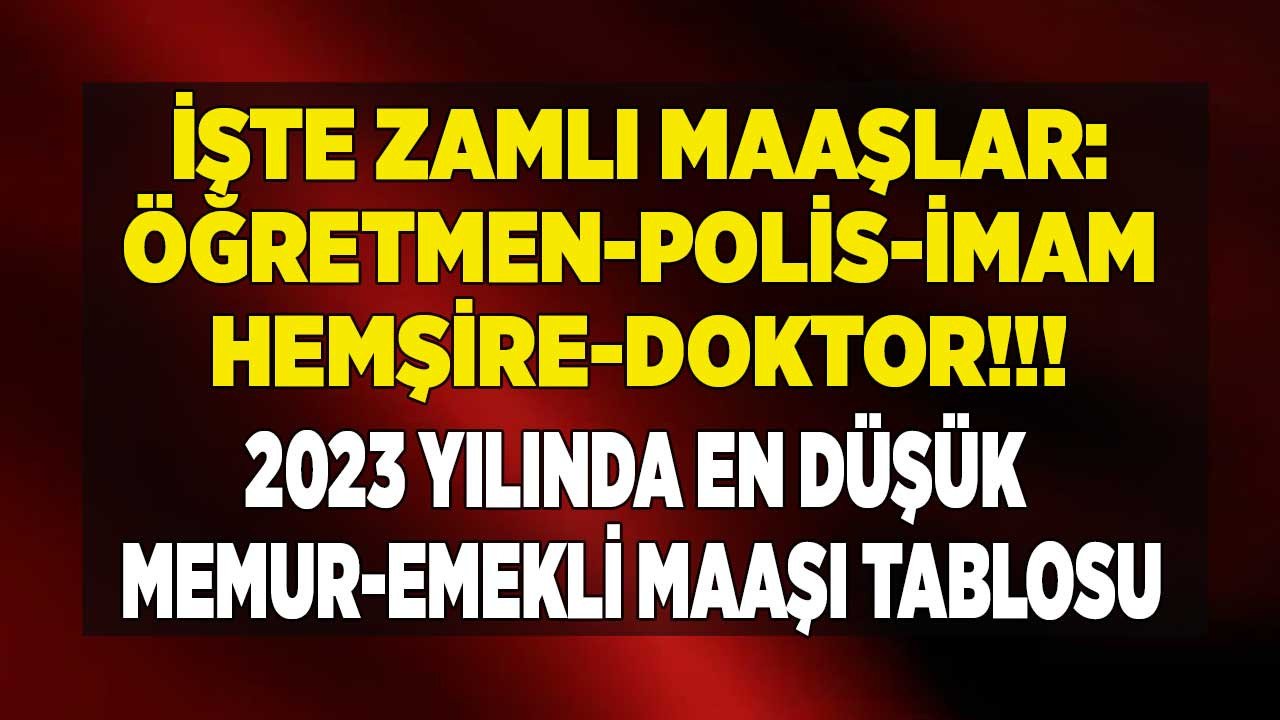 Memur ve emekli maaşı Ocak 2023 zammı belli oldu! Polis, doktor, hemşire, imam maaş zam oranı ve enflasyon farkı zamlı maaş tablosu