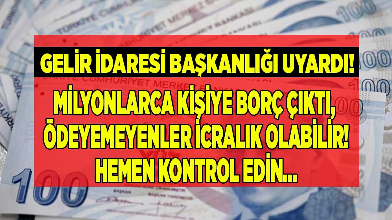 Gelir İdaresi Başkanlığı uyardı milyonlarca kişiye borç çıktı ödemeyenlere para cezası kesilecek! e Devlet borç sorgulama