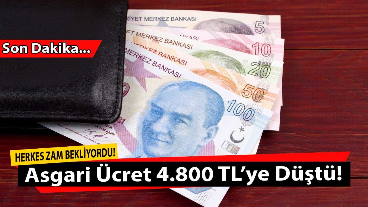 Herkes zam müjdesi bekliyordu! Temmuz ayında 5.500 liraya çıkarılan asgari ücret 4 bin 800 liraya düştü