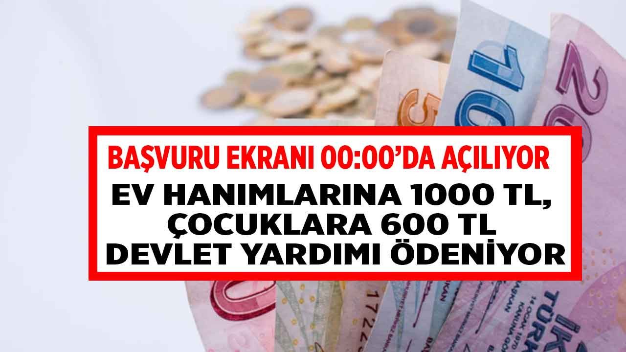 e-Devlet başvuru ekranı 00:00'da açılıyor! Devletten ihtiyaç sahibi kadınlara ev hanımlarına 1000 TL çocuklara 600 Lira nakit para yardımı