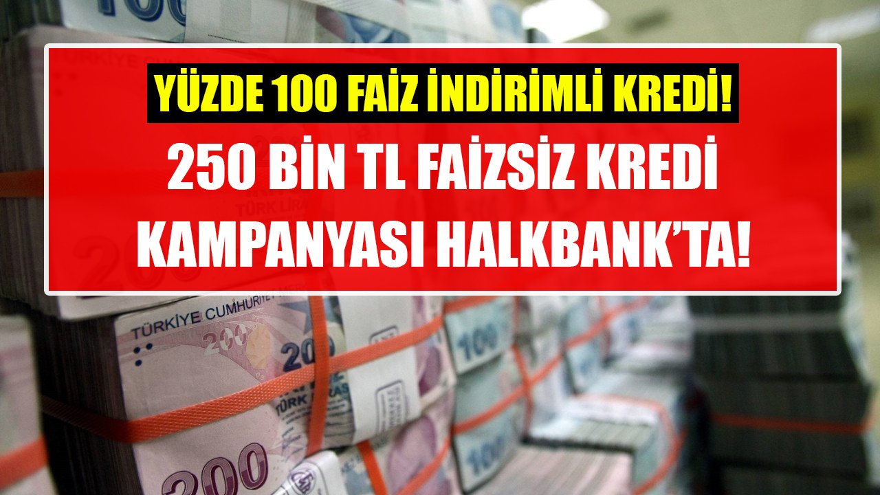 Halkbank'tan yüzde 100 faiz indirimli 250 Bin TL kredi kampanyası!