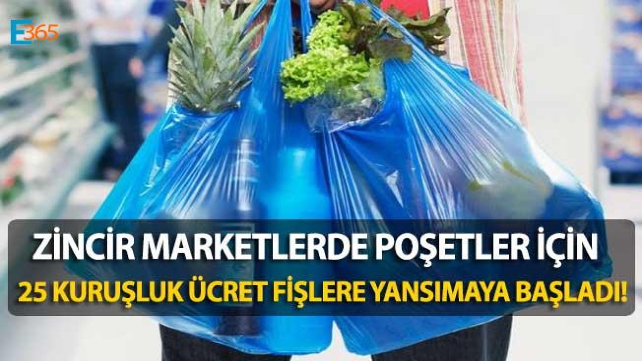 Zincir Marketler Poşet İçin 25 Kuruş Kesmeye Başladı!