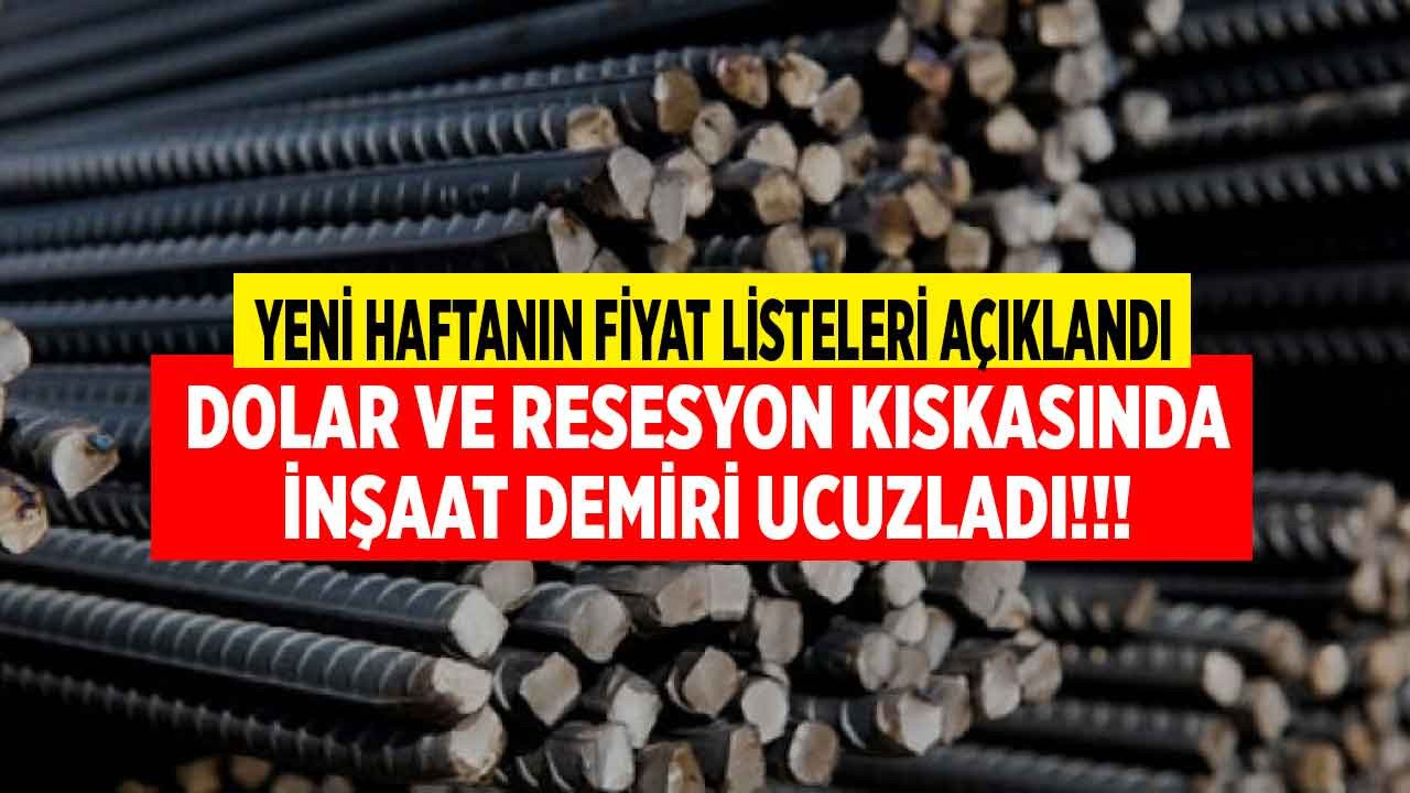 Demir fiyatlarında yeni haftanın ilk rakamları açıklandı döviz ve resesyon kıskacında inşaat demiri ucuzladı