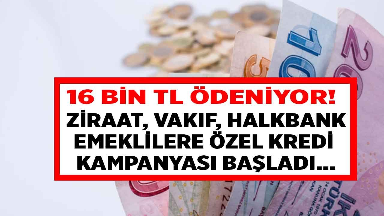 Kamu bankaları emeklilere 16.000 TL verecek! Halk Bankası, Vakıfbank ve Ziraat emekliye düşük faizli kredi kampanyası başlattı