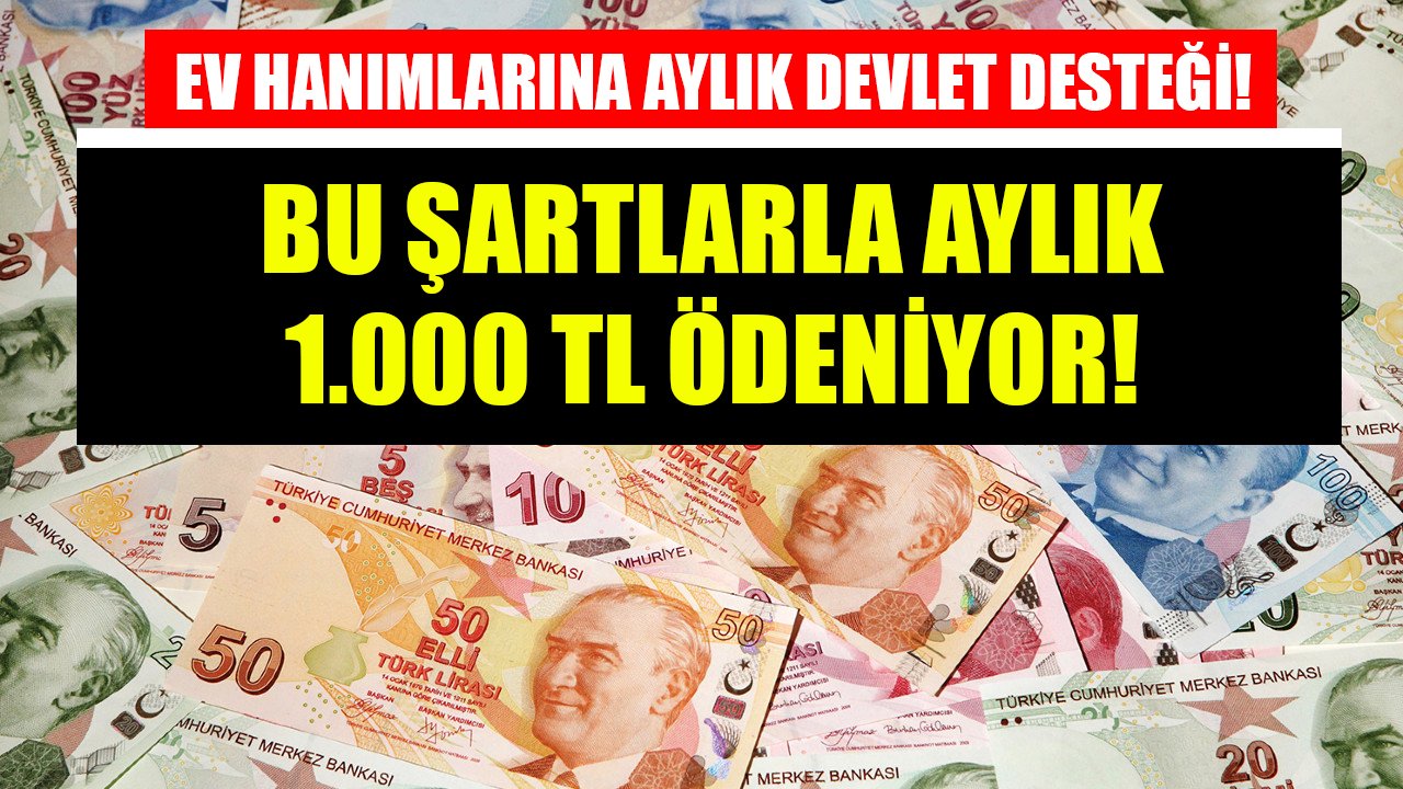 Ev hanımlarına devlet desteği! Bu şartlarla aylık 1.000 TL ödeniyor!