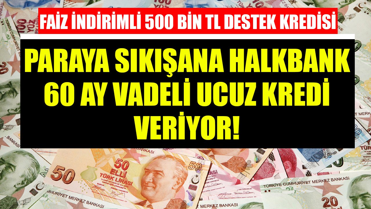 Faiz indirimli 500 Bin TL destek kredisi! Halkbank paraya sıkışana 60 ay vadeli ucuz kredi veriyor!