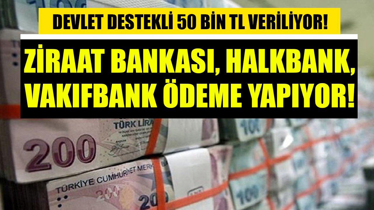 Para arayanlara devlet destekli 50 Bin TL! Ziraat Bankası, Vakıfbank, Halkbank ödeme yapıyor!