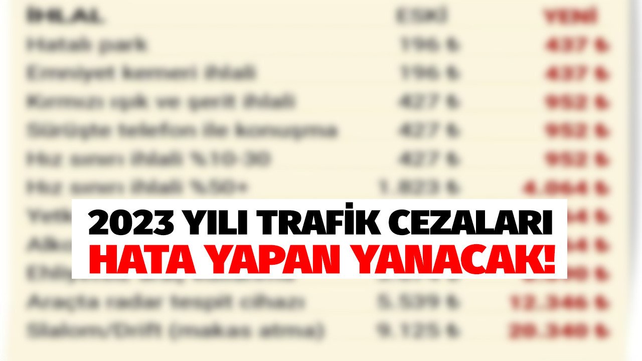 Araç sahipleri 2023 zamlı trafik cezaları tek tek hesaplandı! Emniyet kemeri takmama alkollü araç kullanma radar drift atmanın cezası!