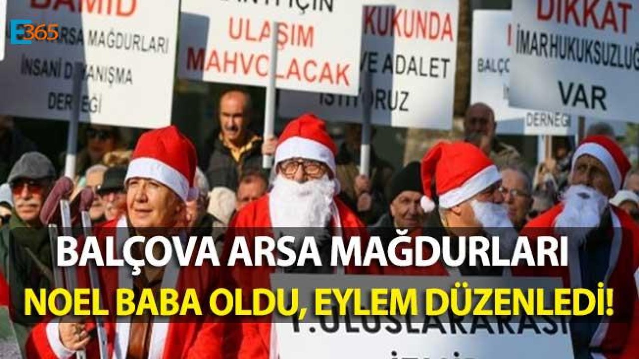Balçova Arsa Mağdurları Noel Baba Oldu, Belediye Önünde Eylem Yaptı