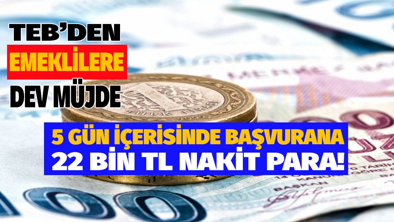 TEB'den emeklilere dev müjde promosyon güncellemesi geldi 5 gün içinde başvurusunu yapan 22000 TL nakit para alacak!