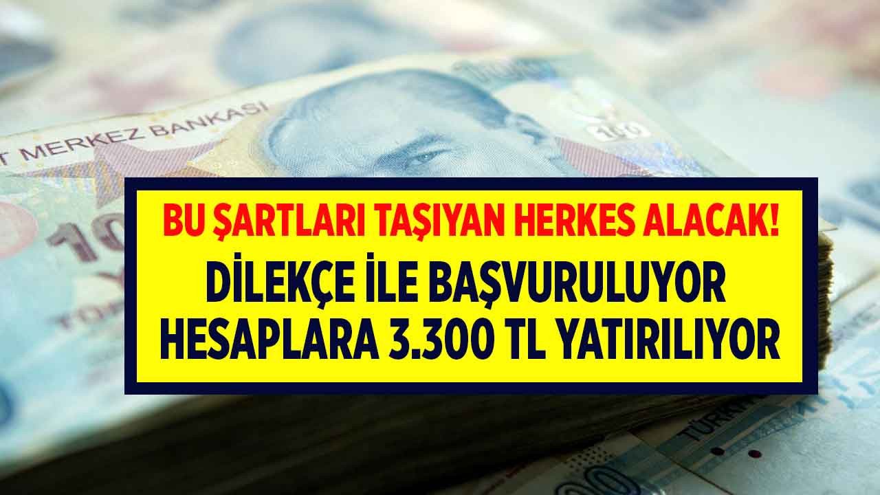 Bu şartları taşıyorsanız sizde alabilirsiniz dilekçe ile başvuruluyor hesaplara 3.300 TL yatırılıyor!