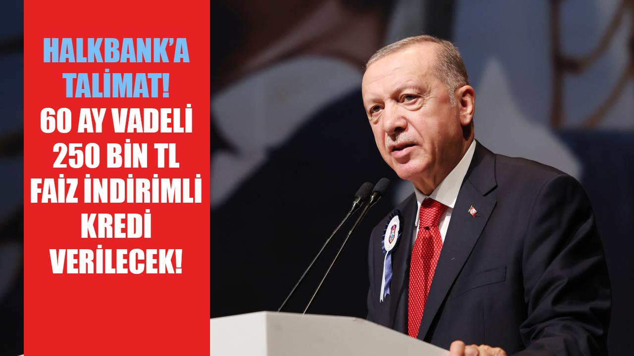 Cumhurbaşkanı Erdoğan'dan Halkbank'a talimat! 60 ay vadeli 250 Bin TL faiz indirimli kredi verilecek