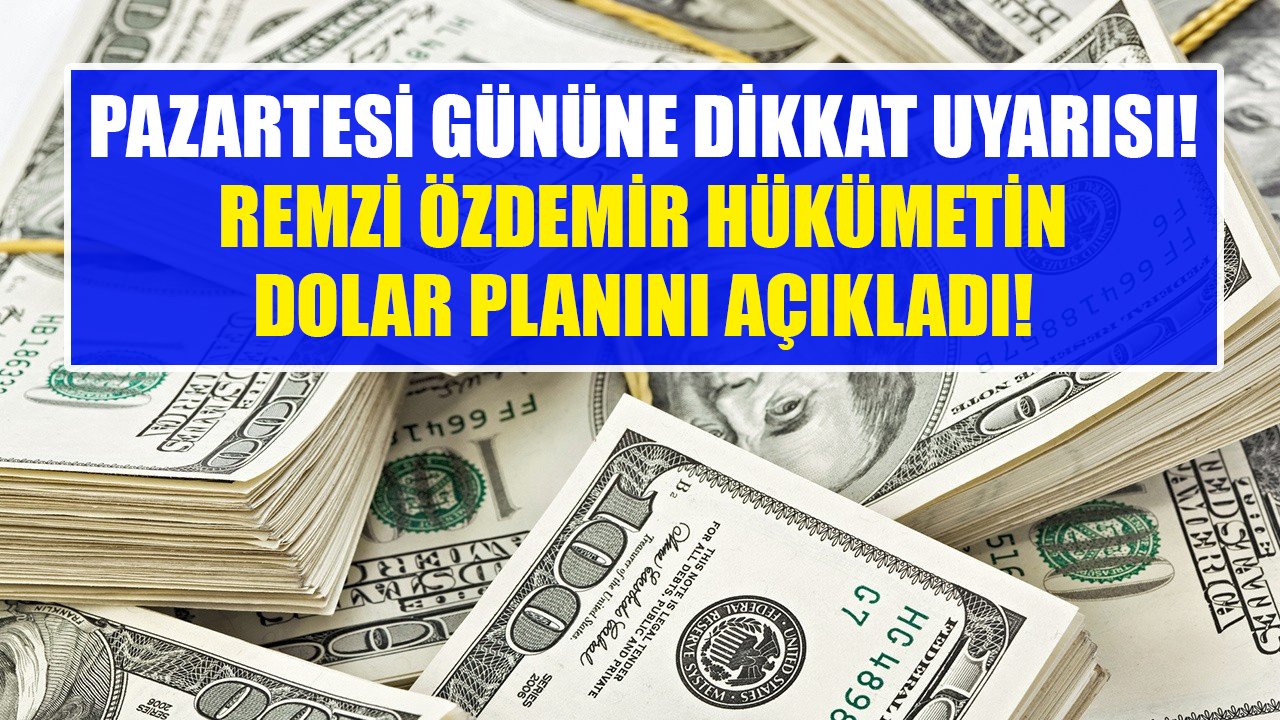 Dolar kurunda Pazartesi gününe dikkat uyarısı! Remzi Özdemir hükümetin dolar planını açıkladı!