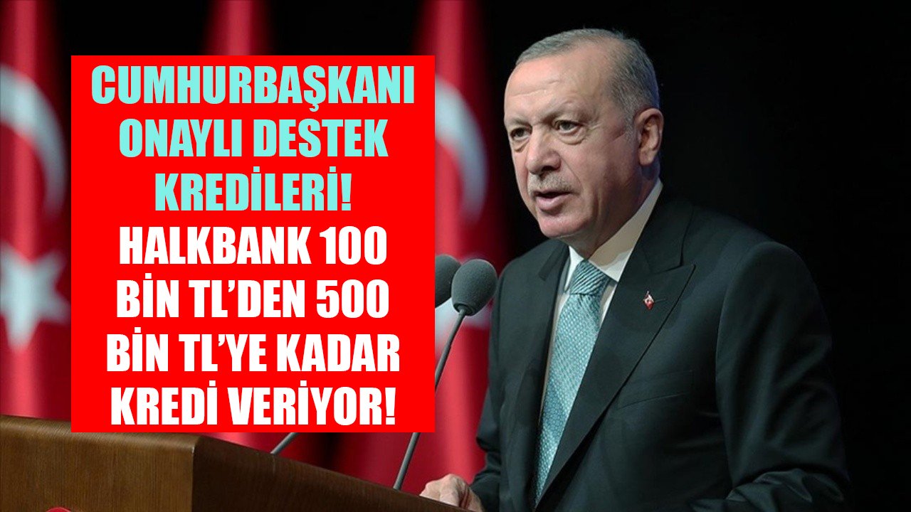 Cumhurbaşkanı onaylı destek kredileri! Halkbank 100 Bin TL'den 500 Bin TL'ye kadar kredi veriyor!