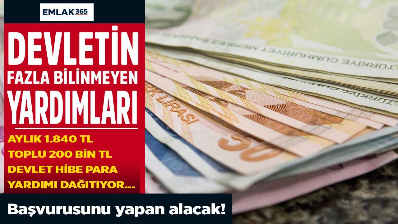 Devletin fazla bilinmeyen para yardımları! Başvuru yapan alıyor aylık 1.840 TL toplu 200 bin TL hibe para ödeniyor