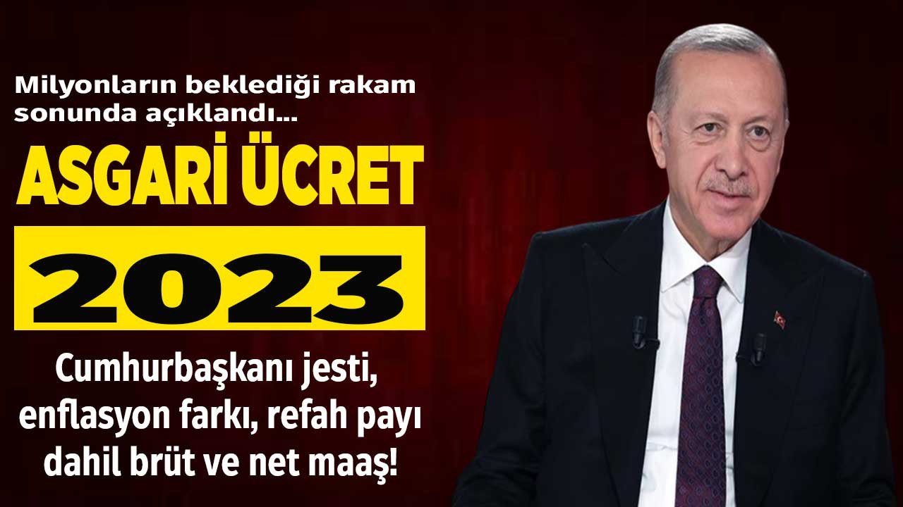 SON DAKİKA! Cumhurbaşkanı Erdoğan zamlı 2023 asgari ücret maaşını açıkladı