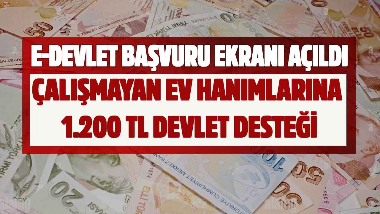 e-Devlet yardım başvurusu ekranı açıldı çalışmayan ev hanımlarına 1.200 TL devlet desteği