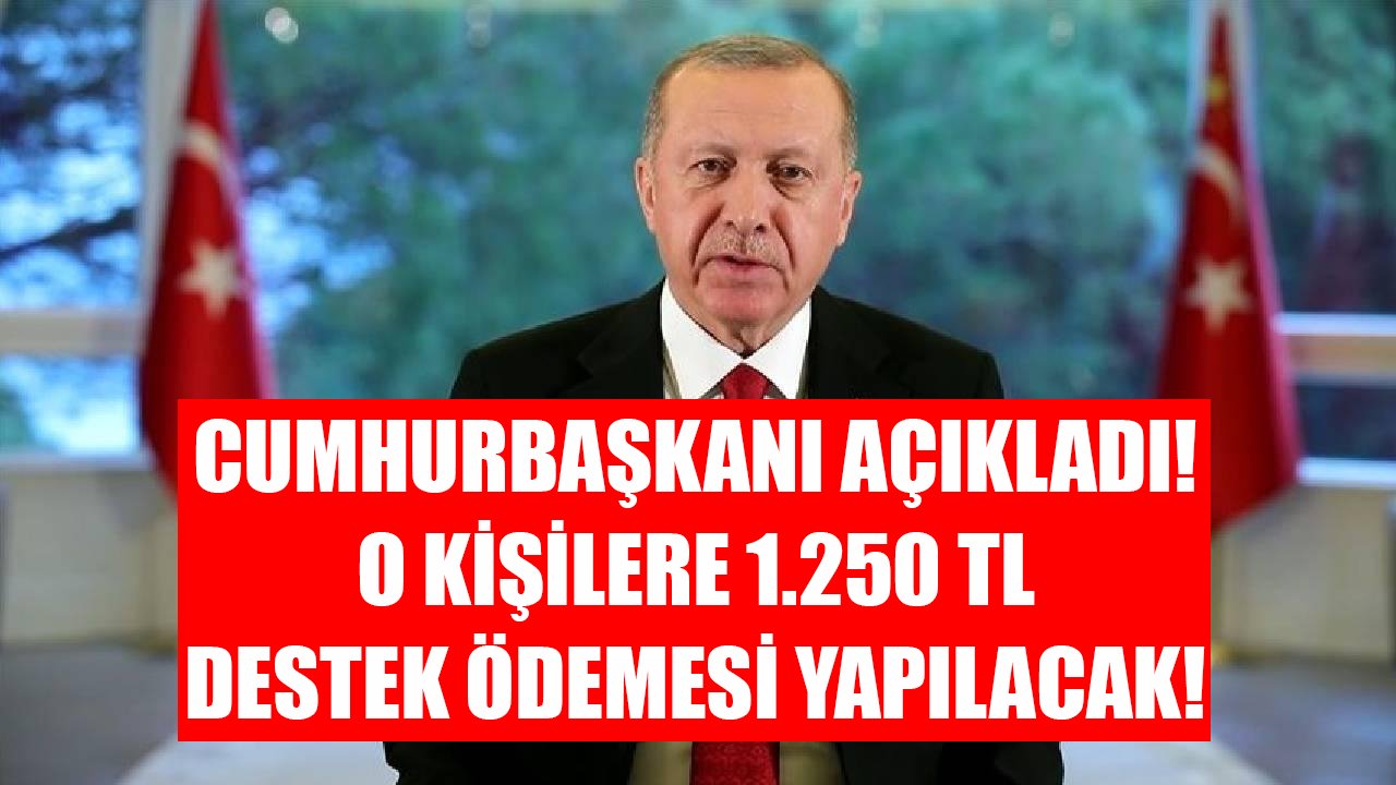 Cumhurbaşkanı Erdoğan açıklama yaptı! O kişilere yılbaşından önce 1.250 TL ödenecek!