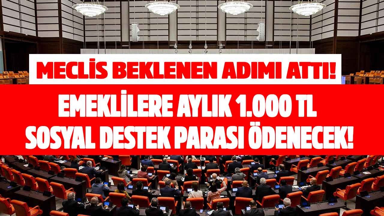 Meclis beklenen adımı attı! SGK kanunu değişiyor emeklilere aylık 1.000 TL sosyal destek ödemesi yapılacak