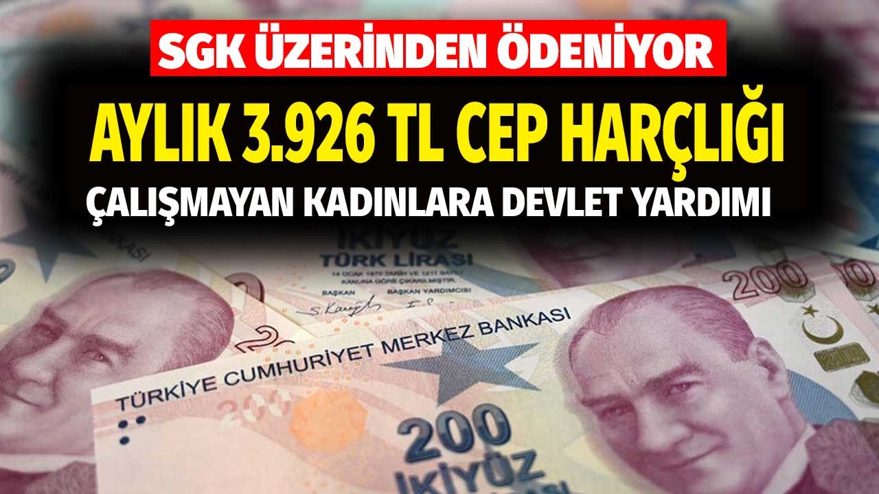 Çalışmayan kadınlara devletten aylık 3.926 cep harçlığı!