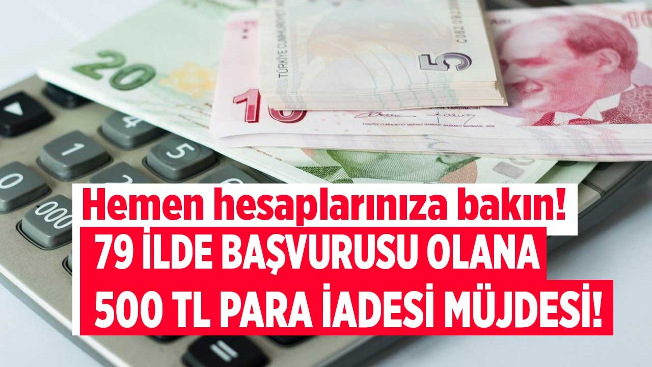 79 ilde yaşayan milyonlarca kişiye ödenecek! Başvurusu olanlar 500 TL para iadesi çekecek