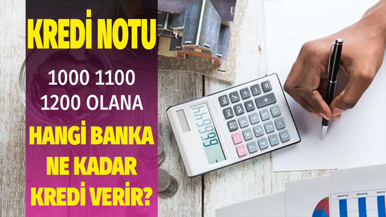 1000 1100 1200 kredi notuyla hangi banka ne kadar ihtiyaç, taşıt, konut kredisi verir?