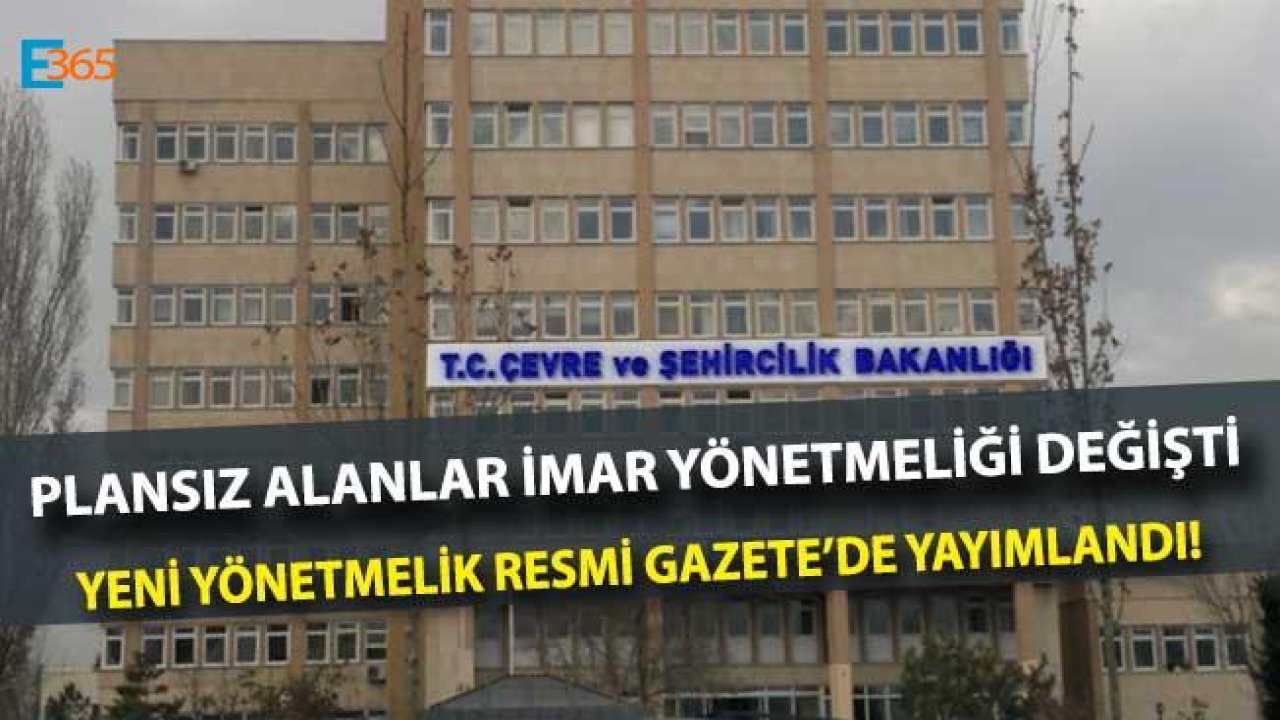 Plansız Alanlar İmar Yönetmeliğinde Değişiklik Yapılmasına Dair Yönetmelik