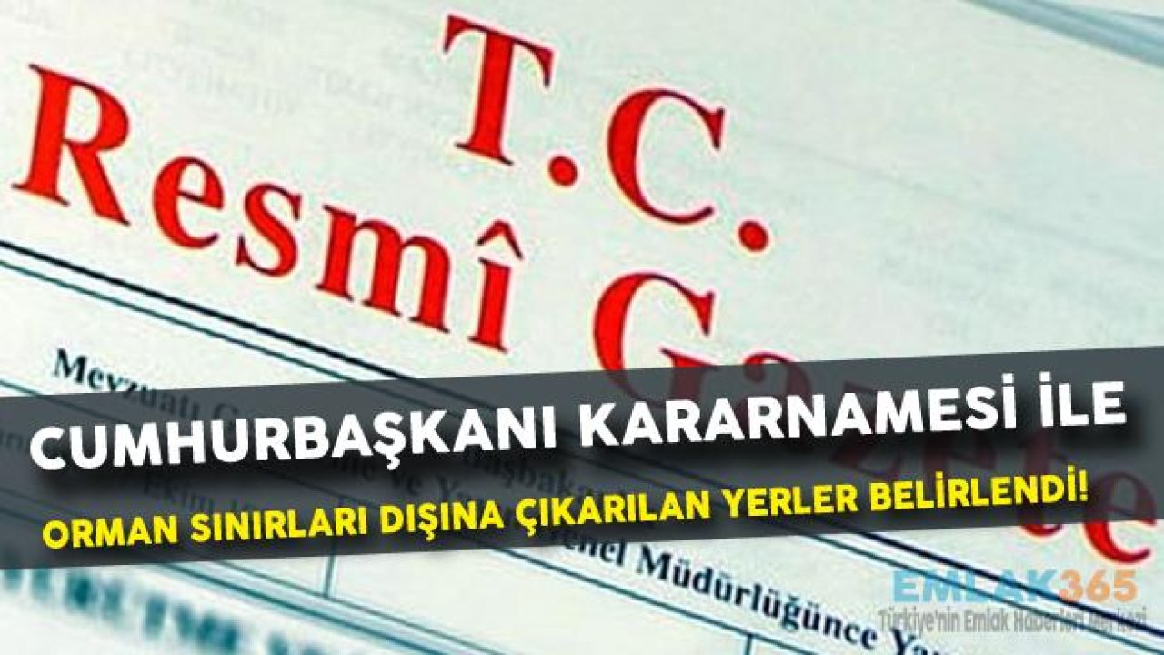 Bazı Alanların Orman Sınırları Dışına Çıkarılması Hakkında Karar Yayımlandı!