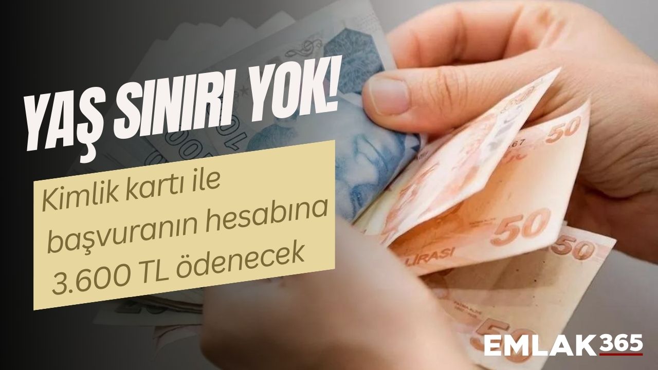 YAŞ SINIRI YOK! Kimlik kartı ile başvuranın hesabına 3 bin 600 TL ödenecek