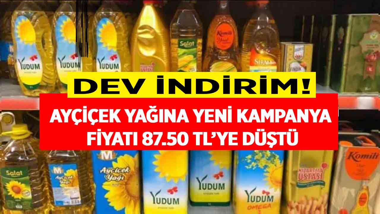 Ayçiçek yağı fiyatına ŞOK indirim! 87.50 TL'ye düştü stoklarla sınırlı izdiham çıkacak