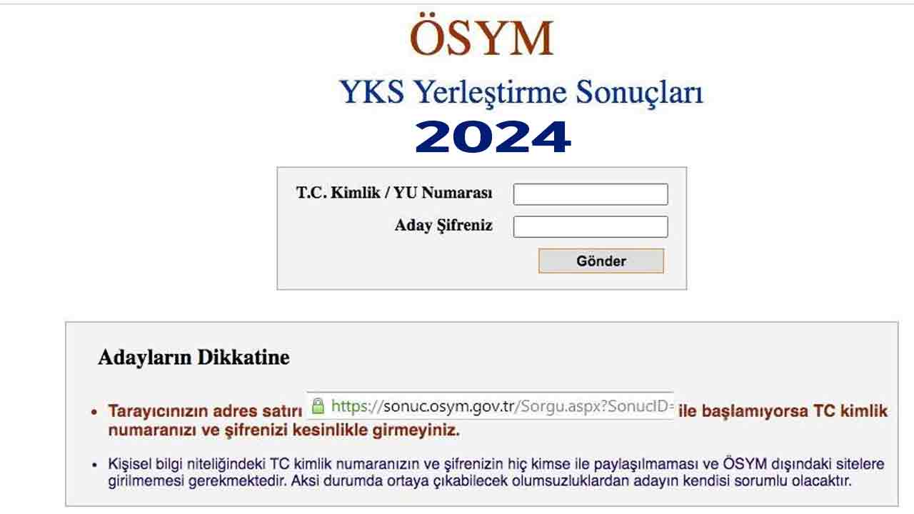 YKS yerleştirme sonuçları tercihleri ne zaman açıklanacak 2024?