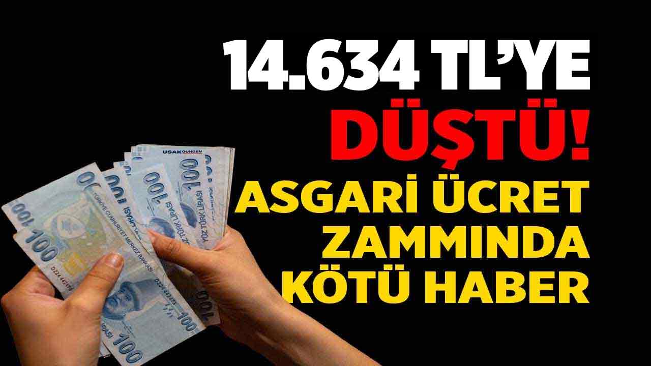 Ara zam müjdesi bekleyen asgari ücretliye kötü haber! Asgari ücret 14.634 TL'ye düştü