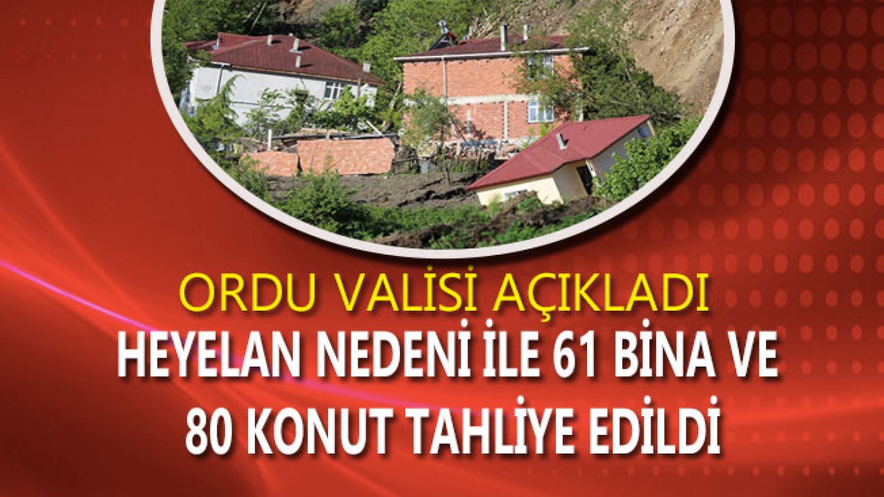 Son Dakika! Ordu'da Heyelan Nedeni İle 61 Bina ve 80 Konut Tahliye Edildi