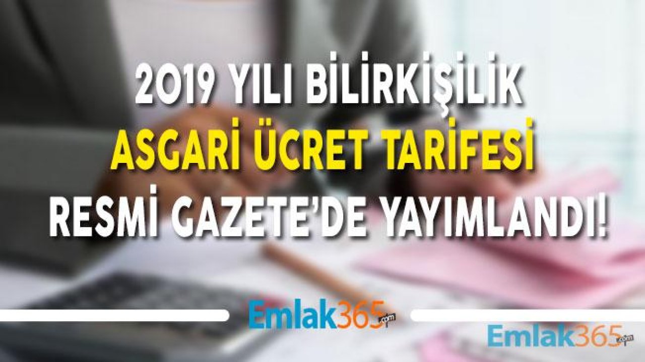 2019 Yılı Bilirkişilik Asgari Ücret Tarifesi Resmi Gazete İle Yayımlandı!