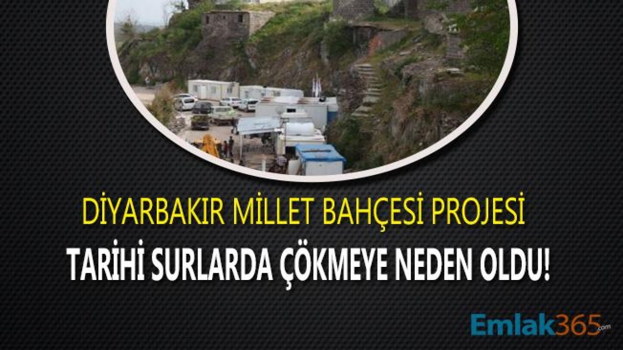 Diyarbakır Millet Bahçesi İnşaatı Nedeni İle Tarih Surun Duvarı Çöktü!