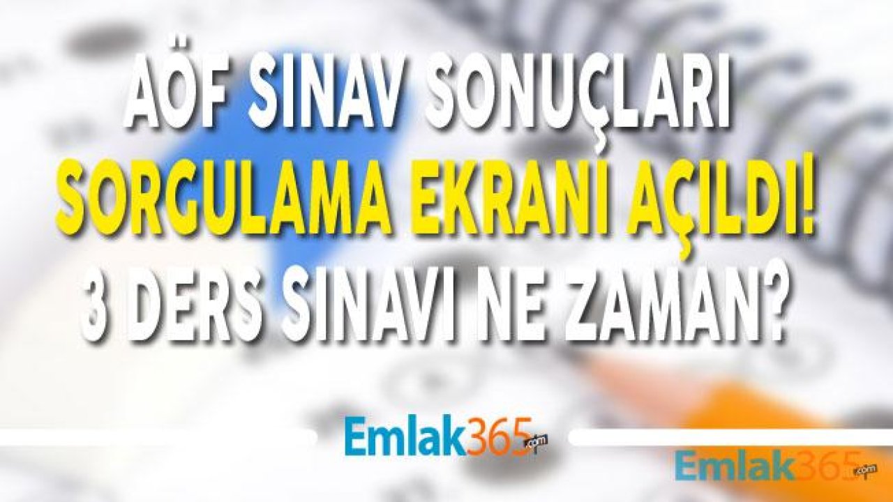 Son Dakika! Beklenen AÖF Sınav Sonuçları 2019 Açıklandı, 3 Ders Sınavı Ne Zaman Yapılacak?